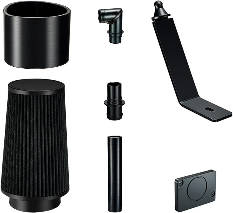 SPELAB Store مجموعة سحب هواء بارد متوافقة مع فورد 2003-2007 6.0L باورستروك ديزل F250 F350 F450 F550 (أسود) - Image 3